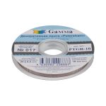 Лента репсовая (в рубчик) с зубчатым краем 10.0 мм / 25±1 метров, 017 т.серый, Gamma PTGR-10