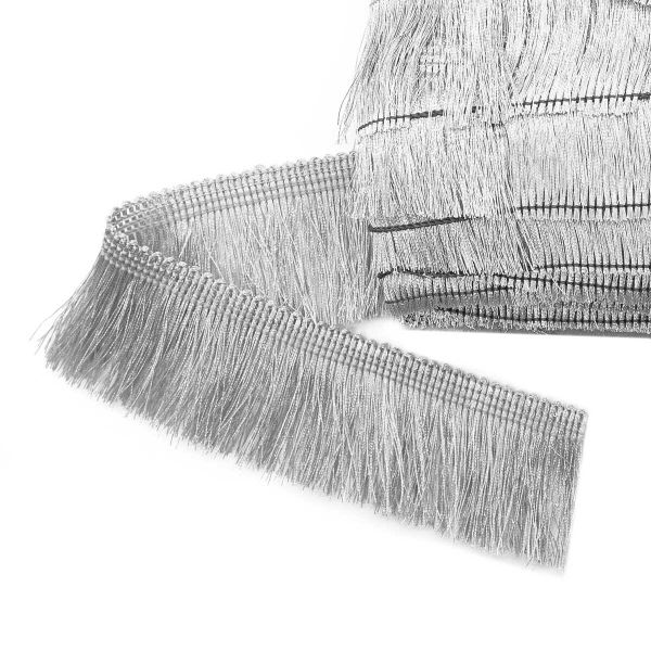 Бахрома отделочная 38.0 мм / 25 метров, металлизированная, цв.серебро