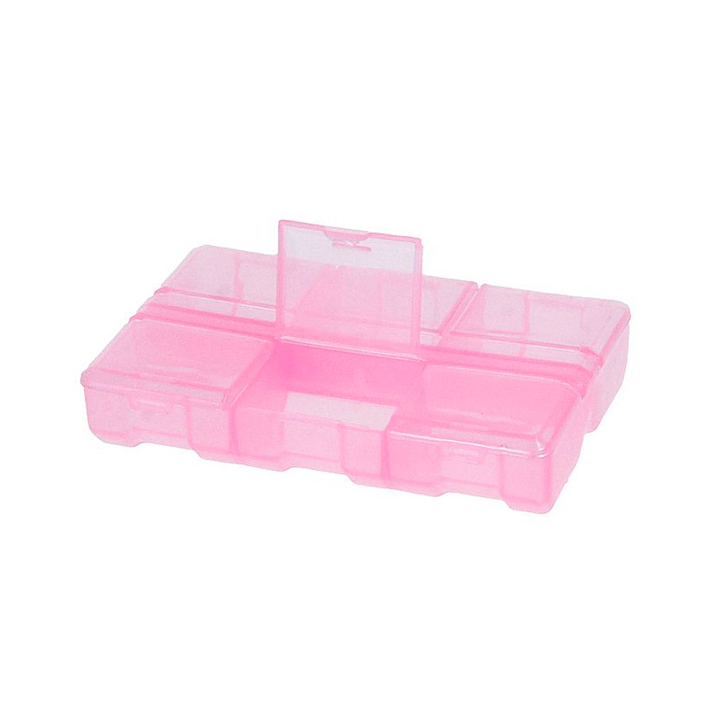 Органайзер для швейных принадлежностей 1.8х6х9 см, пластик, розовый/прозрачный, Gamma T-178