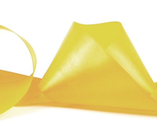 Лента атласная 1-сторонняя 75.0 мм / 33±2 метра, 020 желтый, Gamma