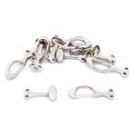 Крючки пришивные декоративные 36х10 мм, серебро (никель), 6 шт