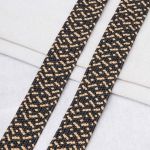 Стропа (ременная лента) 40 мм / 45.72 метра, [48.20 г/пог.м], с принтом эластичная, ZH882 бежевый/черный, 3Al294