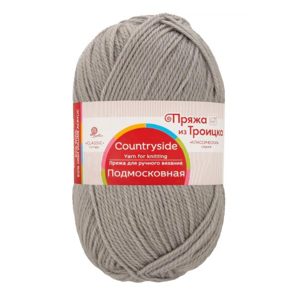 Пряжа Троицкая Подмосковная / уп.10 мот. по 100 г, 250 м, 008 св.серый