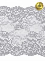 Кружево эластичное (стрейч) L838 180мм цв.17 серый, 25м, Kruzhevo