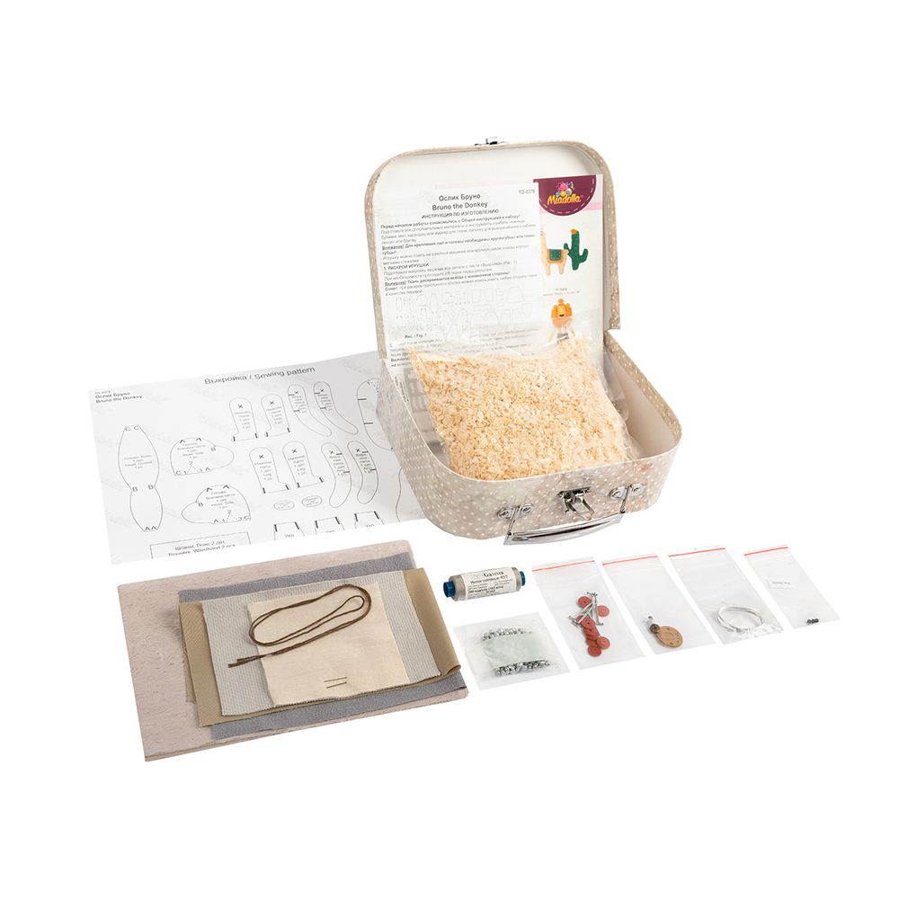 Набор для шитья игрушки Ослик Бруно 16 см, Miadolla TD-0379