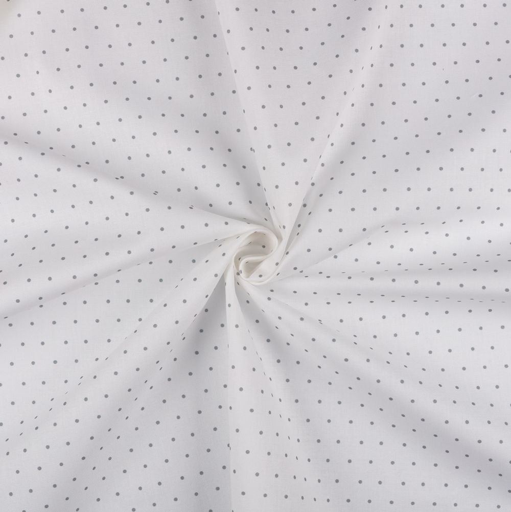 Ткань для пэчворка Peppy Бабушкин сундучок, рулон 112 см / 5 метров, БС-53 горох белый, Peppy