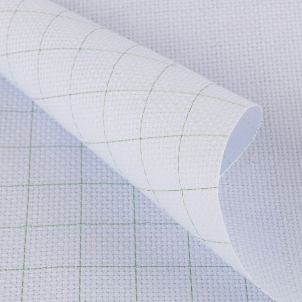 Канва Aida 14 ct, 30х40±2 см, бл.бледно-голубой в клетку, Gamma