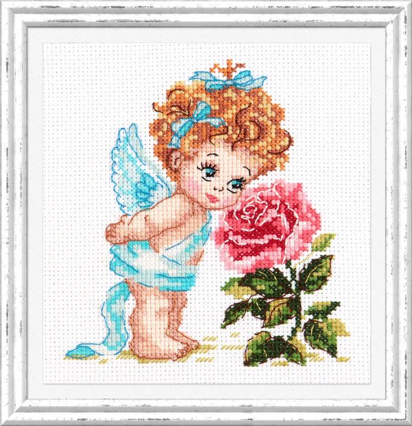 Набор для вышивания нитками Чудесная игла, Ангел нашего счастья, 12х14 см