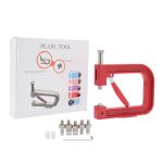 Ручной пресс для установки бусин на шипах с насадками 4, 5, 6, 8, 10 мм, New Star, красный