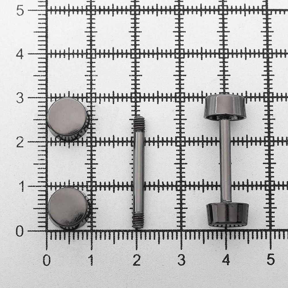 Шпилька для сумки металл L-20мм/10мм с таблеткой ⌀10мм, черный никель ГР, 66789, 10 шт