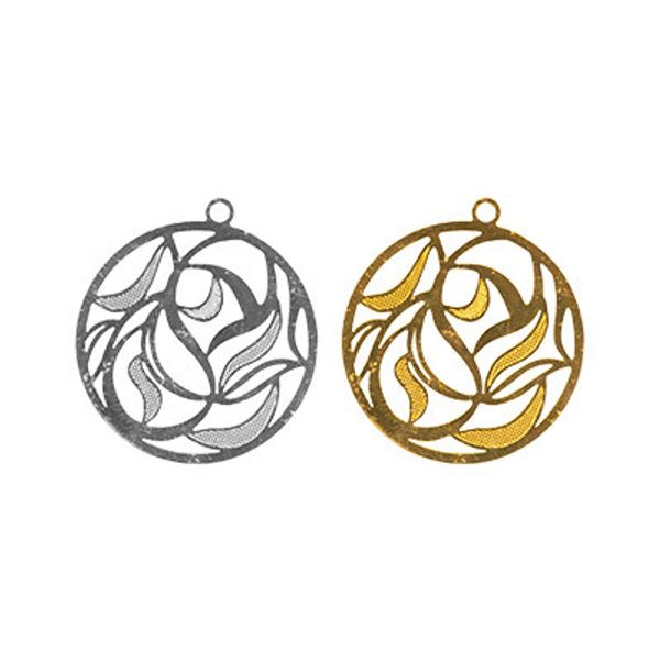 Филигранные элементы для бижутерии 2.9 см, круг, 4 шт, золото, Zlatka FDP-019