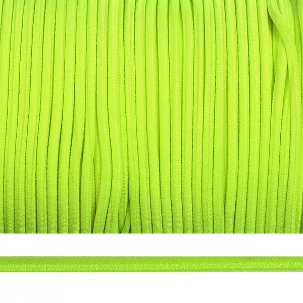 Резинка шляпная (шнур эластичный) ⌀2.0 мм / 100 метров, цв.F229 ярк.салатовый