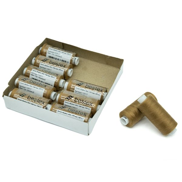 Нитки швейные бытовые Bestex 40/2, 365 м (400 ярд) / 10 кат., 159 темно-бежевый