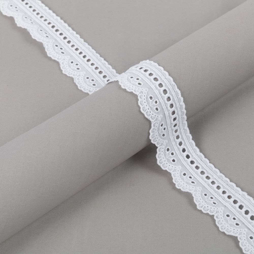 Кружево шитьё 38 мм / 9±0.2 метров, Турция, белый, Gamma GYEM-3802