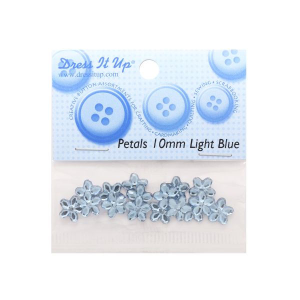 Кабошон декор подарков Цветы 10 мм, 15 шт, голубой, Dress it up