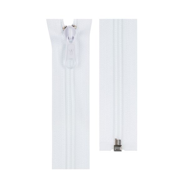 Молния спираль (витая) Т5 (5 мм) 1 зам., разъем., 180 см, 2-язычковая, 001 белый, G105 Gamma, 10 шт