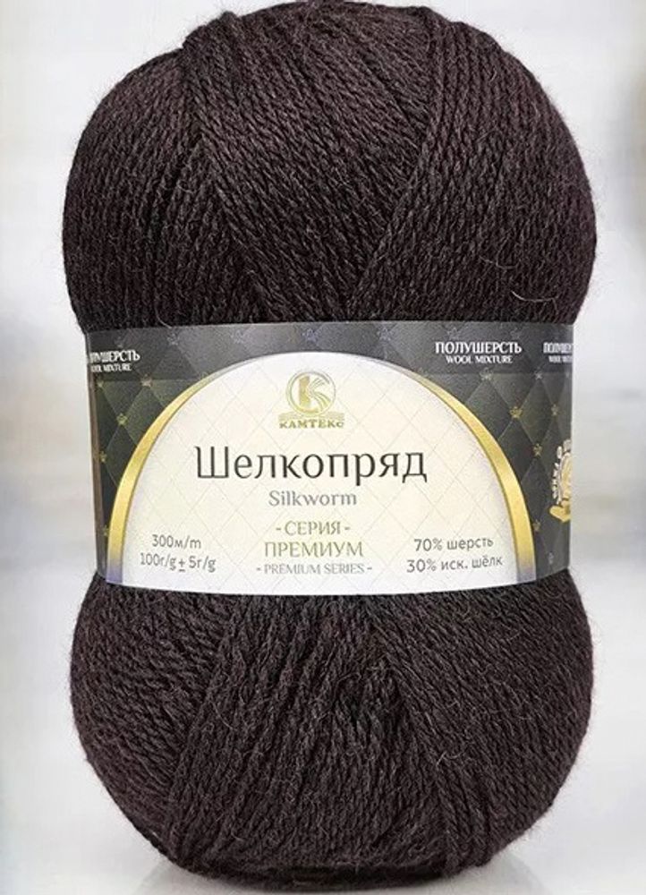 Пряжа Камтекс Шелкопряд / уп.5 мот. по 100 г, 300 м, цв.063 шоколад