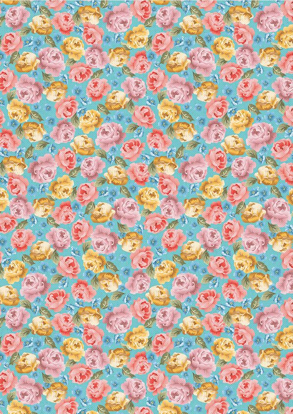Ткань для пэчворка Peppy Версальские сады, отрез 50х55 см, 146 г/м², ВС-17 голубой, Peppy