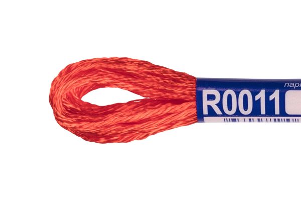 Мулине Gamma вискоза 100%, цв.R0011 оранжево-красный, 12 мотков по 8 метров