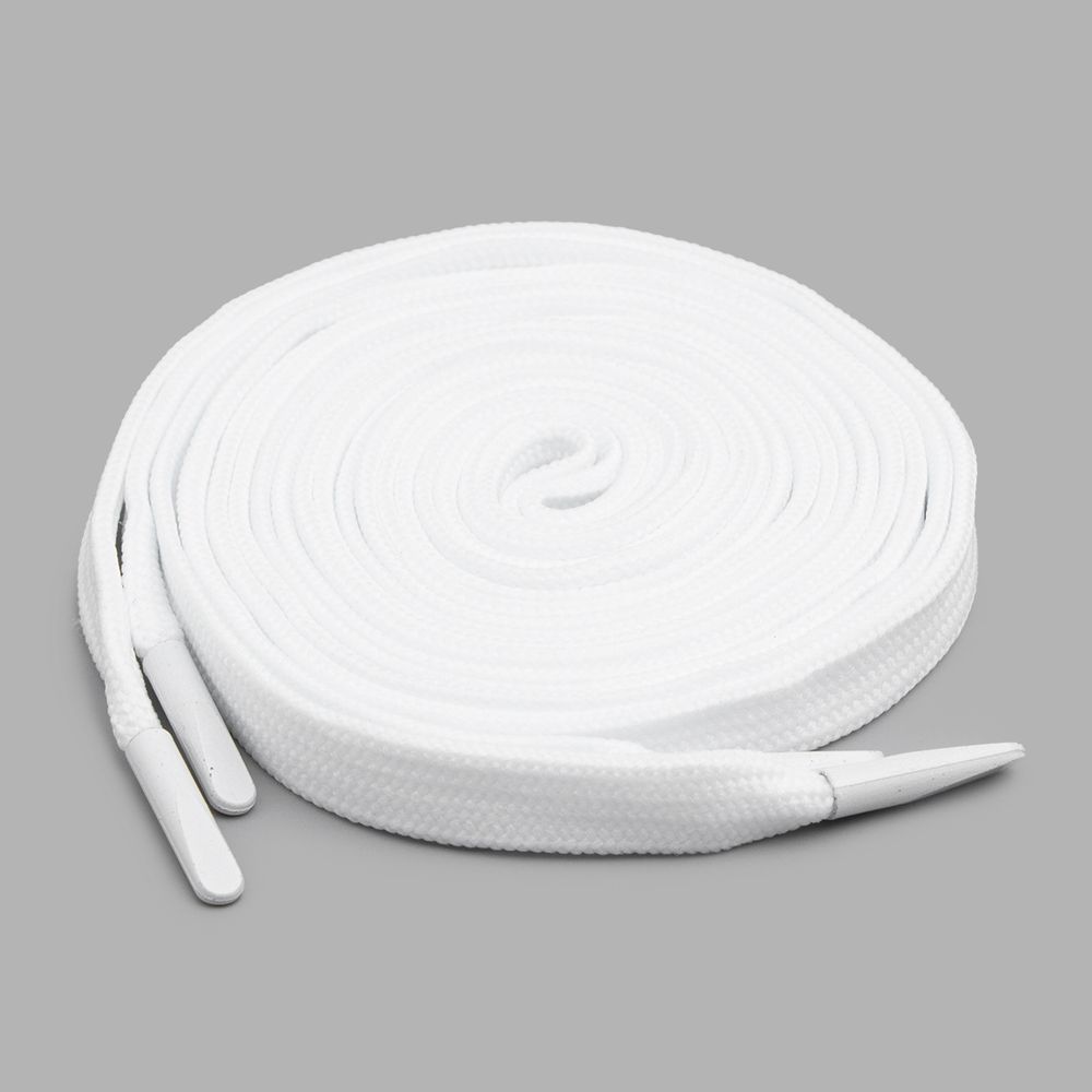 Шнурки плоские с металлическим наконечником 10.0 мм / 150 см, 1 пара (2 шт), белый, 6220-0134