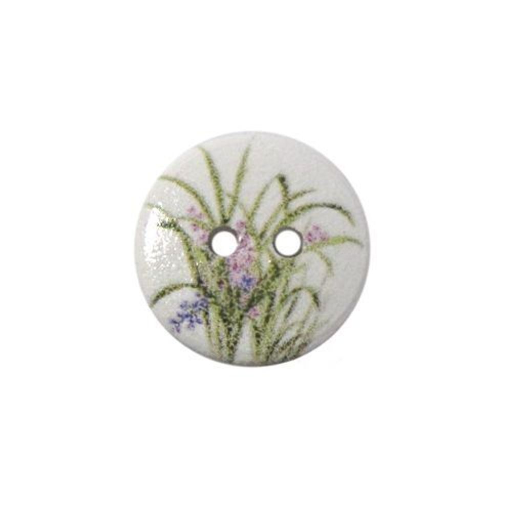 Пуговицы дерево декоративные Цветы 15мм (цвет 37), 100 шт