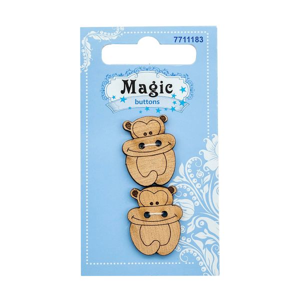 Украшения декоративные пуговицы Обезьянка, 2 шт, Magic Buttons LW780-V47