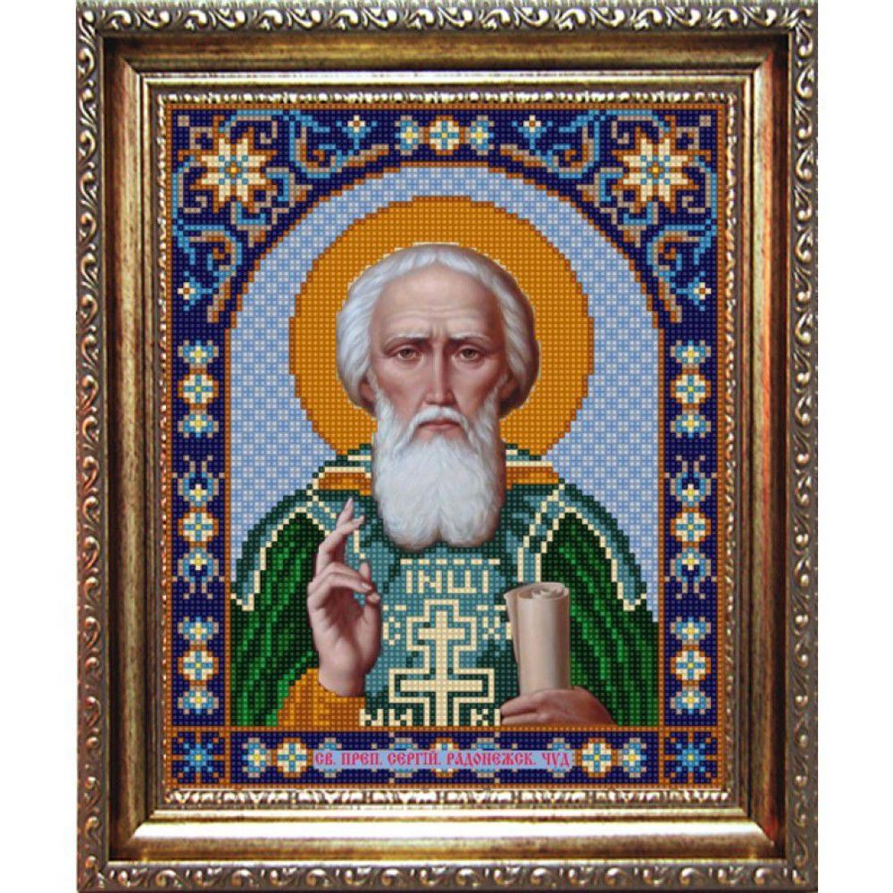 Рисунок для вышивания бисером Конек (ткань), 9308 Святой Сергий Радонежский 20х25 см