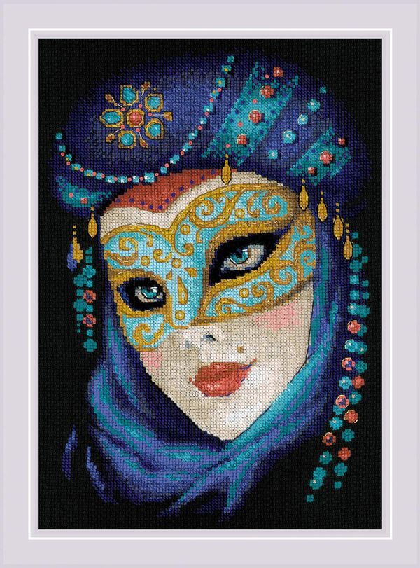 Набор для вышивания нитками Риолис, Венецианская маска 21х30 см