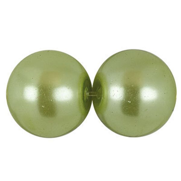 Бусины стекло ⌀14 мм, нить 30 шт, №22 св.зеленый, Zlatka GBP-06