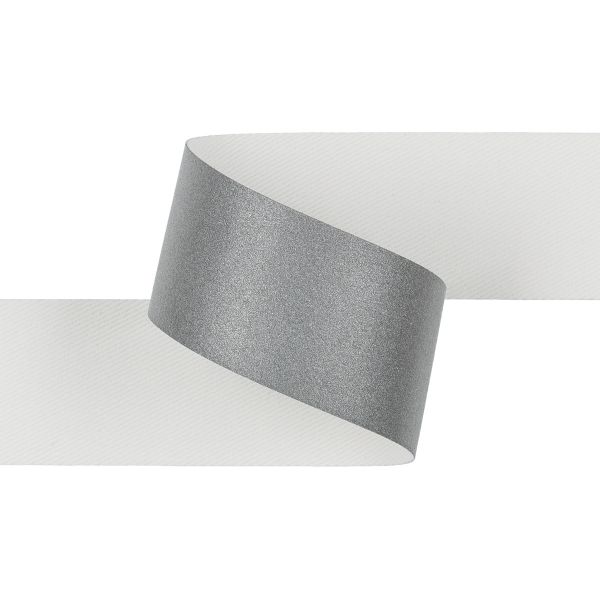 Лента светоотражающая (катафотная) [cpl:420], 25 мм / 25 метров, 100% хлопок, серебро, Gamma FR9300