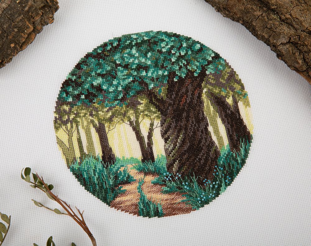 Набор для вышивания нитками Panna, Солнечный лес, 17.5х17.5 см