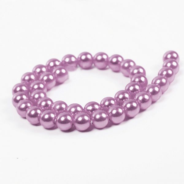 Бусины пластик (перламутр) ⌀12 мм, цв.092 сиреневый, уп.500г (530 шт), Magic4Hobby