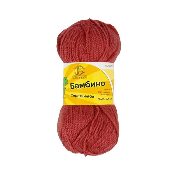 Пряжа Камтекс Бамбино / уп.10 мот. по 50 г, 150 м, цв.088 брусника