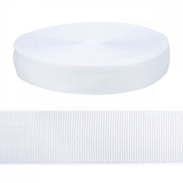 Стропа (ременная лента) 50 мм / 50 метров, толщ. ≈1.2 мм, белый