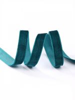 Лента бархатная (тесьма) 10.0 мм / 22.86±1 метров, арт.10VR39 нейлон цв.т.зеленый