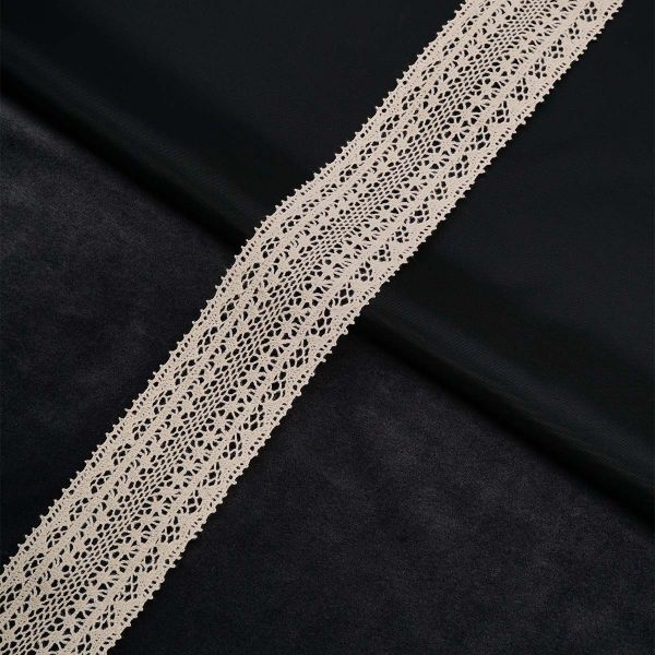 Кружево вязаное (тесьма) 42 мм / 3.4 метра ±4 см, х/б, неотбеленный, 3AR3318