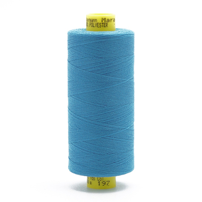 Нитка Gutermann Mara 150 (1000 метров), 1 кат., особо тонкая | 197 лазурно-голубой
