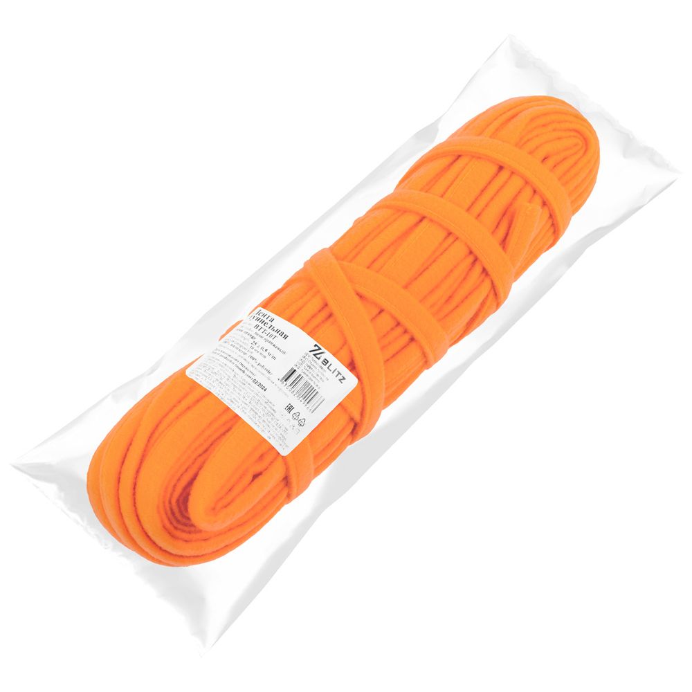 Лента тоннельная (чехол для косточек) 10.0 мм / 25 метров, неон оранжевый/neon orange, Blitz BTT-10T