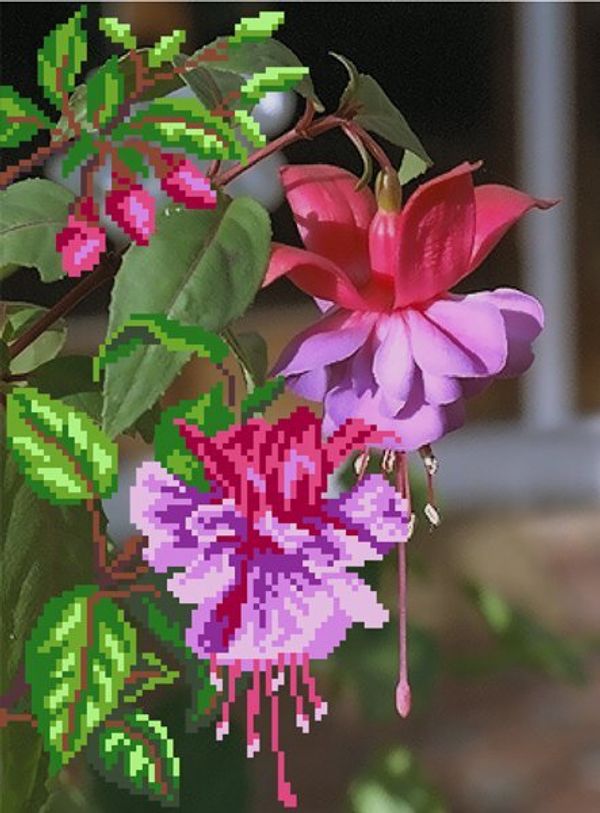 Набор для вышивания бисером Матренин Посад, Фуксия 28х34 см