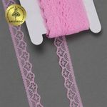 Кружево отделочное в стиле "трикотаж" 12 мм диз. 276, цв.12 розовый, уп. 27,4 м