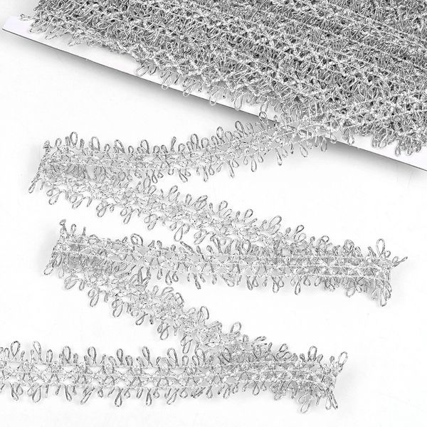 Тесьма отделочная 28 мм, 9447 цв.серебро уп.13.71м