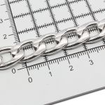 Цепь декоративная алюминий 2.4х11.7 мм, 10 метров, никель, K11326