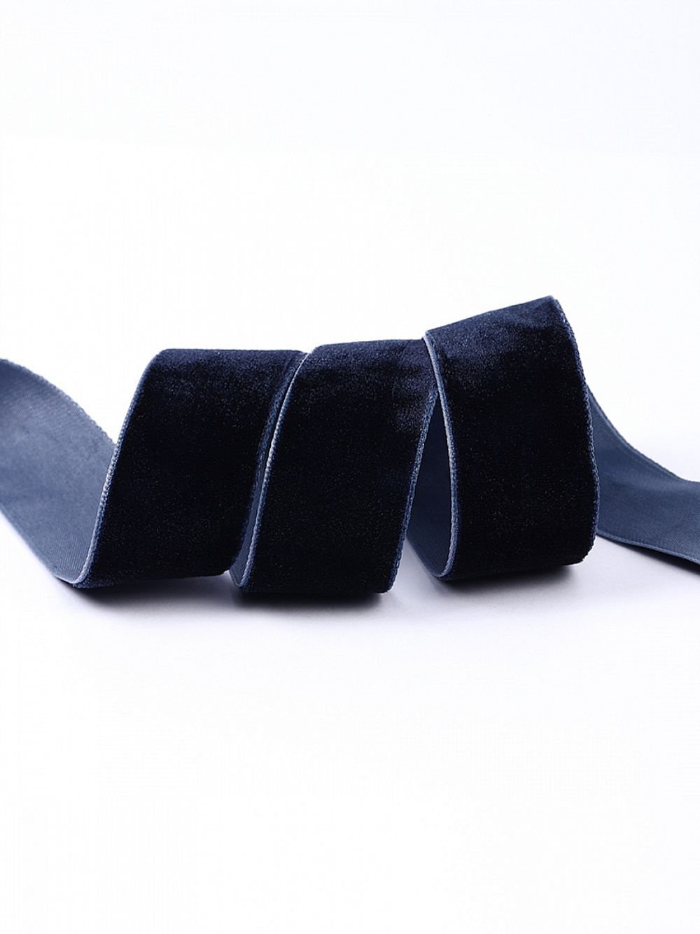 Лента бархатная (тесьма) 25.0 мм / 22.86±1 метров, арт.25VR54 нейлон цв.т.синий