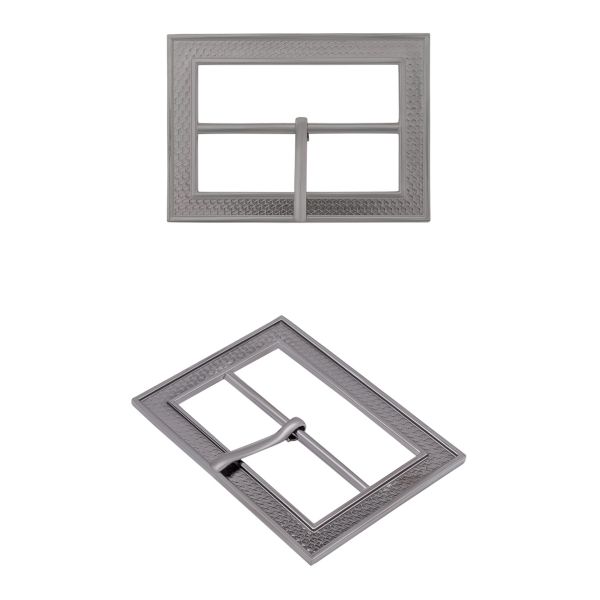 Пряжка ременная металл 50 мм, прямоугольная, олово (чер.никель), MT-1851