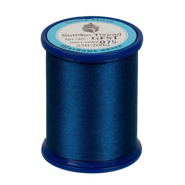 Нитки вышивальные SumikoThread 200 м, (219 ярд), 075 св.синий