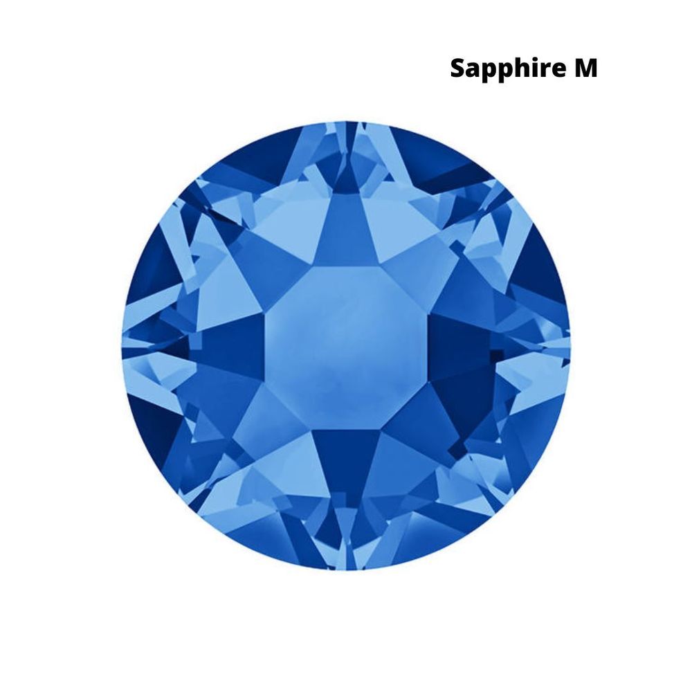 Стразы Swarovski клеевые плоские 2028HF, ss 5 (1.8 мм), Sapphire M, 144 шт