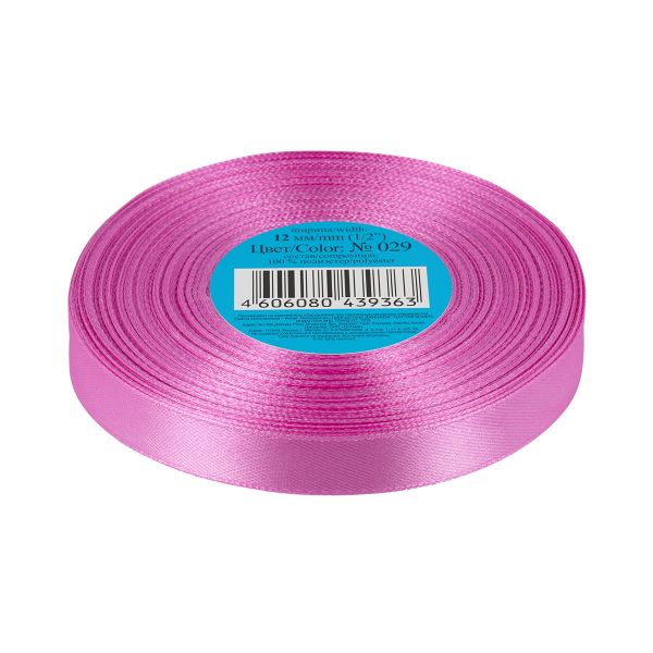 Лента атласная 1-сторонняя 12.0 мм / 33±2 метра, 029 грязно-малиновый, Gamma