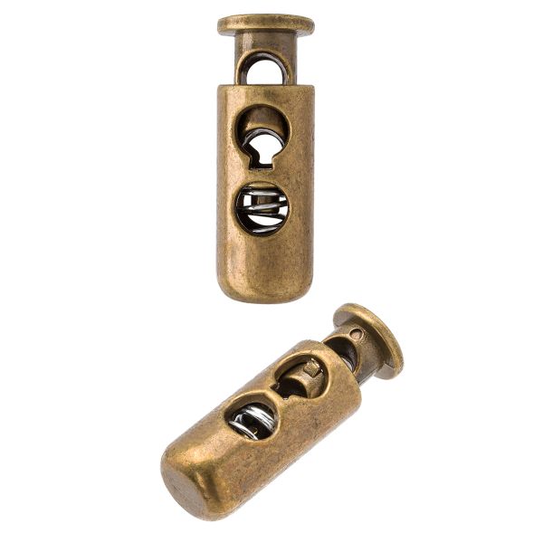 Фиксатор (зажим) для шнура пластик 1 отв., ⌀4.0 мм, 25х8.4 мм, бронза, PFR03, 50 шт