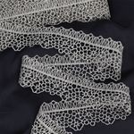 Кружево гипюр (плетёное) 45 мм, диз.2501 цв.E6815 серый уп.13.71м, Kruzhevo