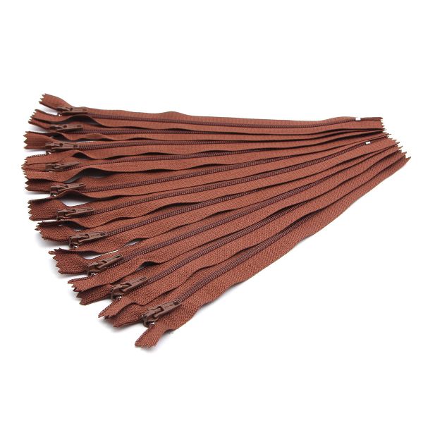 Молния спираль (витая) Т3 (3 мм) 1 зам., н/раз., 20 см, автомат, корич, 30099, 10 шт